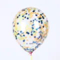 Ballon Transparent Confetti avec Baton Sequins Colores Fete Anniversaire Decoration Article - Paillettes Bleues avec Confettis Orange Vert