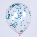 Ballon transparent de 12 pouces avec confettis bleus, idéal pour anniversaire et décoration de fête. - Paillettes Bleus Néon