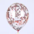 Ballon transparent clair rempli de confettis en etoile or rose pour fetes d'anniversaire. - Étoile Or Rose