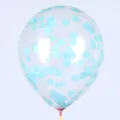 Ballon transparent de 12 pouces confettis ballons en latex clair avec pois bleu clair. - Confettis Bleu Clair