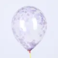 Ballon Confetti Transparent 12 Pouces avec Pois Violets pour Fête Anniversaire Mariage - Confettis Violet Clair