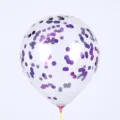Ballon transparent de 12 pouces avec des sequins violets pour décoration de fête. - Paillettes Violettes