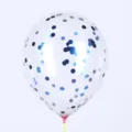 Ballon transparent de 12 pouces rempli de brillants confettis bleus pour decoration. - Paillette Bleue