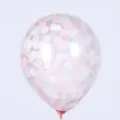 Ballon transparent rempli de confettis roses et blancs pour une belle decoration de fete. - Confettis Rose Blanc