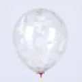 Ballon confettis transparent avec sequins blancs, idéal pour les fêtes d'anniversaire. - Confettis Blancs