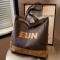Canvas tote bag for women large capacity casual shoulder bag stylish commuter handbag - Handbag + Lining / Black