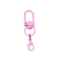 Pink metal keychain hardware U-shaped gate buckle lobster clasp for DIY bag charm accessory. - 50x12mm / Pink