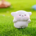 Mignon chiot blanc résine figurine micro paysage pour maison de poupée bureau ornement. - Chiot Herbeux