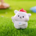 Miniature figurine de chiot en résine avec chapeau rouge pour déco de maison de poupée. - Chien Peintre