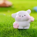 Süße Mini Harz Welpe Figur für Mikrolandschaft DIY Puppenhaus und Desktop Dekoration. - Blumenwelpe