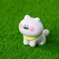 Deliziosa statuetta di gatto bianco in resina miniatura decorazione scrivania micro paesaggio - Gatto Bianco Bombola di Gas - Accovacciato
