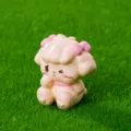 Simpatica statuetta di pecora dei cartoni animati decorazione da scrivania resina rosa - Cane Nattsu