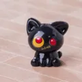 Cute black monster cat figurine miniature resin dollhouse car ornament desktop decor - Fishbone Mouth Black