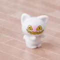 Cute miniature demon cat figurine for DIY dollhouse and car decor, unique resin micro landscape. - Grinning White
