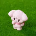 Cute pink cartoon pet figurine, miniature resin desktop ornament for dollhouse decoration - Cammy Rabbit