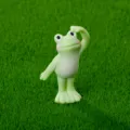 Cute miniature green frog resin figurine desktop garden landscape decoration ornament - Right Heart Gesture Frog Style