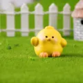 Cute miniature yellow chick resin figurine for fairy garden moss landscape DIY decor. - Waving Chick Style