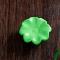 Green flower miniature resin cabochon DIY ornament food toy craft accessory 3cm width - Lotus Leaf Tray