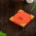 Miniature Chinese Style Red Square Food Box Ornament Dollhouse DIY Decor Prop 4.5x2cm - Lacquer Wood Lid
