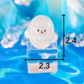 Simpatica statuetta di orso polare in resina luminosa ornamento micro paesaggio DIY - Delfino Panciuto