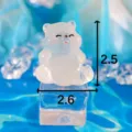 Figurine Ours Polaire Lumineux en Resine Mignon Animal Miniature Decoration de Bureau Art - Ours Polaire Riant