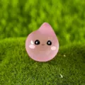 Simpatica statuetta goccia d'acqua in resina rosa miniatura micro paesaggio accessorio - Rosa