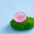 Vassoio di loto in resina rosa miniatura accessorio di decorazione giardino fatato fai da te - Base di Loto Luminosa