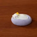 Mignonne figurine de chat endormi en résine miniature micro paysage décoration DIY - Lit pour animal
