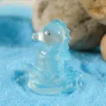 Blue resin seahorse miniature figurine for aquarium fish tank DIY landscaping decor - Blue Seahorse