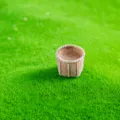 Miniature simulation panier en bambou tissé micro paysage accessoire de décoration DIY - Panier rond en bambou
