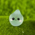Mini figura goccia d'acqua luminosa in resina, grazioso ornamento fai da te per micro paesaggio. - Blu
