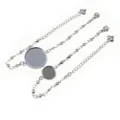 Stainless steel blank bracelet tray for DIY jewelry making, round bezel setting base charms. - Style 8