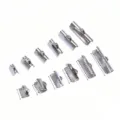 Stainless steel cord ends ribbon clamps for DIY jewelry making multi size set display. - 8mm / Steel