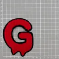Roter Buchstabe G Chenille Bestickter Aufnäher für DIY Jacke Pullover Kleidung Dekoration - Buchstabe G