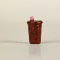Mini brown boba cup miniature dollhouse toy, cute food accessory for DIY craft decor. - Cola