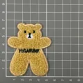 Niedlicher Teddybär bestickter Aufnäher, flauschiger Frottee Flicken für Kleidung Tasche. - Hellbrauner Englischer Bär (1D4-8) / Hellbraun