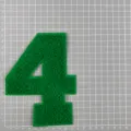 Grüner Chenille-Nummer 4 Bestickungsaufnäher für Kleidung DIY Dekoration und Trikots. - Nummer 4(1B2-2)