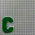 Grüner Chenille Buchstabe C Aufnäher Stickerei Bekleidungszubehör für Baseballjacke. - Buchstabe C(1B2-3)