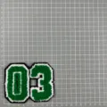Grüne Nummer 03 Chenille gestickter Aufnäher College-Jacke dekoratives Abzeichen Zubehör - Nummer 03(1B2-5)