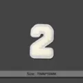 White number 2 chenille patch, embroidered apparel accessory for DIY hat jacket decoration. - Number 2 Chenille Embroidery Patch / Beige