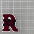 Großer Chenille Buchstabe R Aufnäher Rot Blau Applikation Stickerei DIY Kleidung - Rot-Blauer Buchstabe R