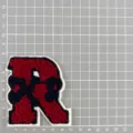 Chenille Buchstabe R Aufnäher rot schwarz bestickt DIY Kleidung Reparatur Abzeichen. - Rot-Schwarzer Buchstabe R