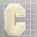 Zahnbürsten-Stickerei Buchstabe C Aufnäher DIY Kleidung Zubehör Stoffabzeichen Applikation - Buchstabe C / 6cm / Aprikose