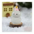 Statua pupazzo di neve di Natale luminosa, decorazione in resina per micro paesaggio. - No. 4 Carino Pupazzo di Neve