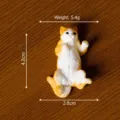 Adorabile statuetta di gatto in resina miniatura ornamento scrivania cruscotto auto 4.2cm - Piccolo Gatto Arancione e Bianco