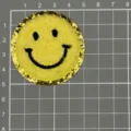 Gelber Smiley Flicken Frottee-Bestickung Glitzerkante Heißkleber DIY Accessoires - Smiley (Glitzer) / Gelb