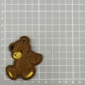 Brown cartoon bear embroidery patch, fluffy towel embroidery appliques for clothing decor. - Bear Style 2