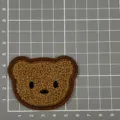Süßer brauner Bär Frottee-Bestickungsaufnäher, Cartoon Tier Stoffapplikation für Kleidung. - Kleine Dunkelbraune Bärenkopf (1D8-3) / Dunkelbraun