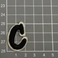 Schwarzer Buchstabe C bestickter Aufnäher 3D Stoffabzeichen für Kleidung Hut DIY - Buchstabe C (4A5-3)
