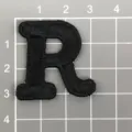 Black letter R embroidered patch, fabric applique badge, DIY clothing hat decoration accessories - Letter R / Black